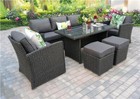 RATTAN WICKER GARDEN OUTDOOR CUBE TABLE AND CHAIRS FURNITURE PATIO DINING SET 
