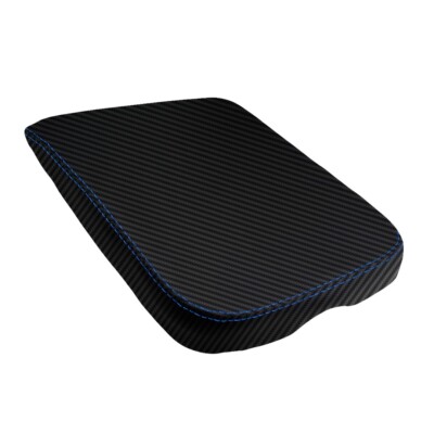 Console Armrest PVC Carbon Fiber Cover for Dodge Ram 02-08 Blue Stitch