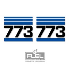 Bobcat 773 Skid Steer Loader Striped Side Premium Vinyl Decals - Equipment Decal