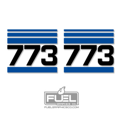 Bobcat 773 Skid Steer Loader Striped Side Premium Vinyl Decals - Equipment Decal