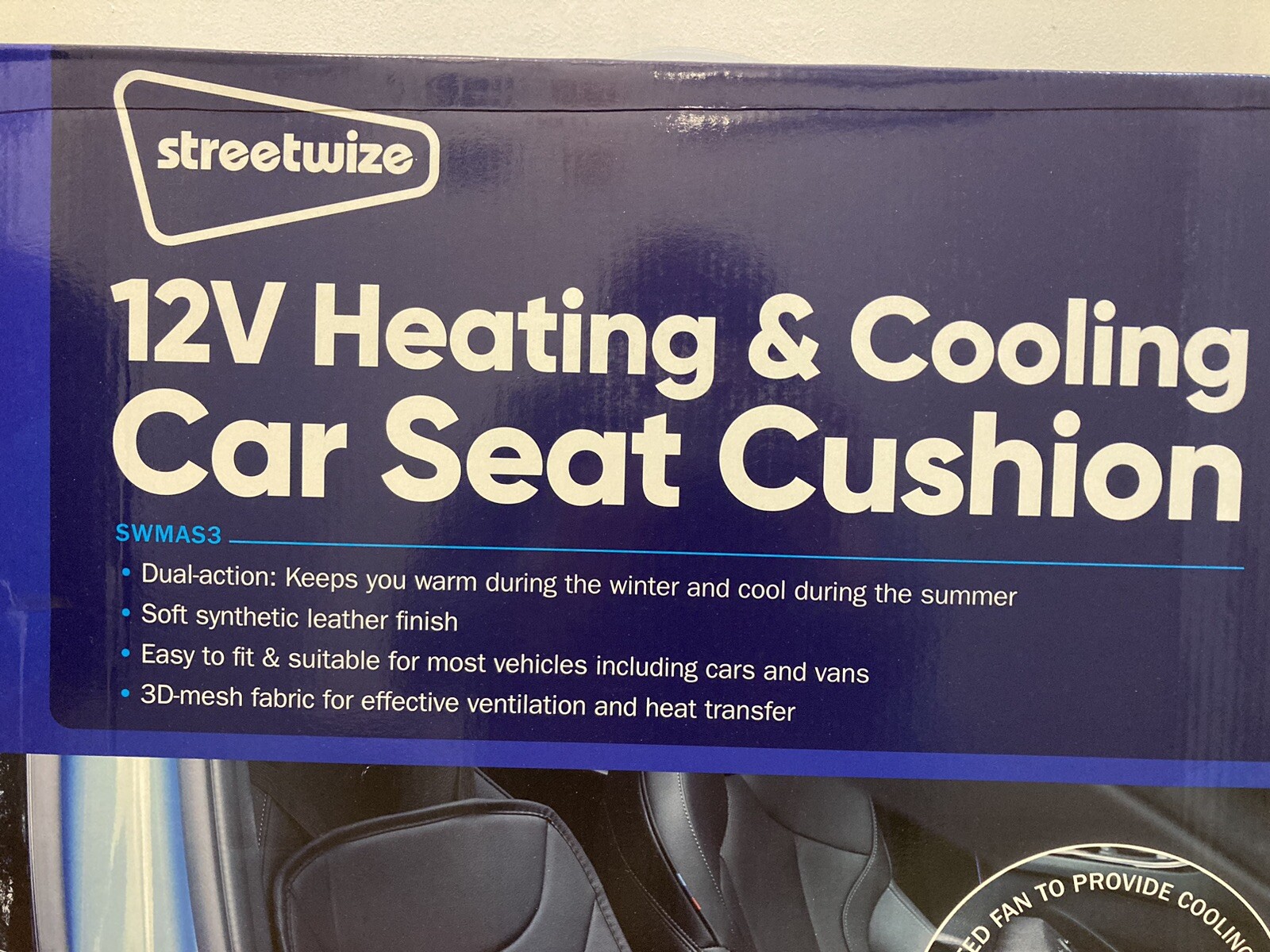Streetwize Heated Seat / Cooling Seat Cushion SWMAS3. Seat Cover