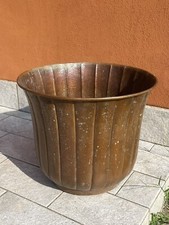 ANTICO VASO PORTAVASO IN RAME SBALZATO A MANO RETRO' VINTAGE EPOCA INIZIO 1900