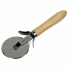 Chef Craft Pizza Cutter w/ Wood Handle, 2.5" Stainless Steel Blade Slicer Wheel