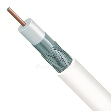 WHITE SOLID CONDUCTOR COAX RG6 18AWG 75 OHM BULK COAXIAL CABLES 200ft - 1000ft