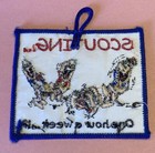 Scouting, one hour a week?, vintage hangtag embroidered cloth patch — photo 3