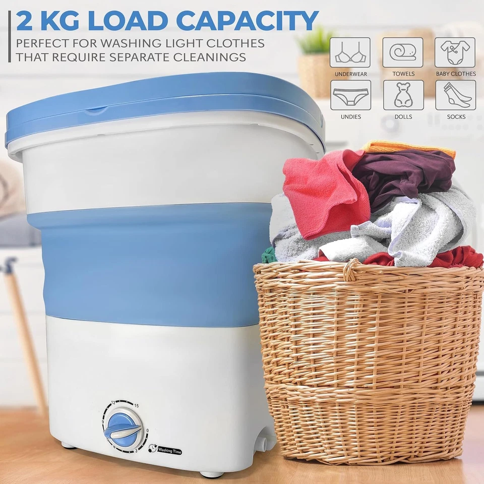 Pyle Pure Clean Foldable Mini Washing Machine – Portable & Lightweight - Image 3 of 4