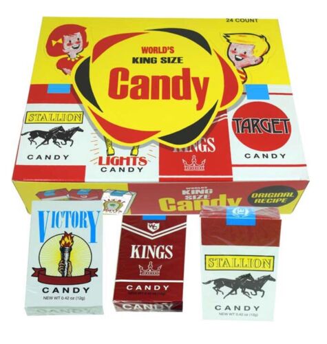 Cigarettes à bonbons Worlds King Size 2 boîtes 48 paquets de bâtonnets en vrac total bonbons - Photo 1/1