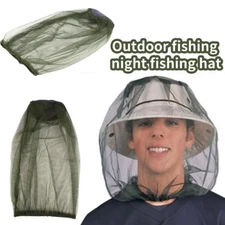 2x  Anti-Mosquito Bug Bee Insect Head Net Hat Cap Sun Protection Fishing Hiking