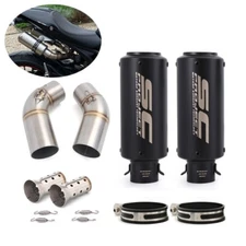 Slip for Ducati Monster 696 796 795 1100 Exhaust System Mid Pipe Black Muffler