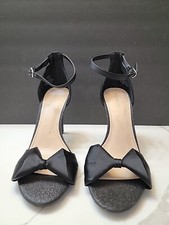 Max Studio Strappy 4 Satin Bows Heels Sz 9 Bl...