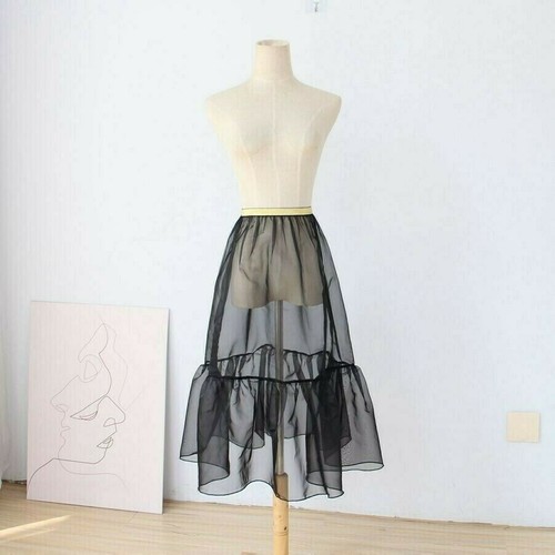 Donna a Balze Coda di Pesce in Tulle Velato Rete Sottoveste Sottogonna  Organza | eBay
