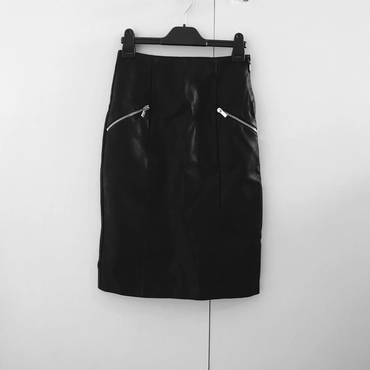 Faux leather midi skirt new look cheap