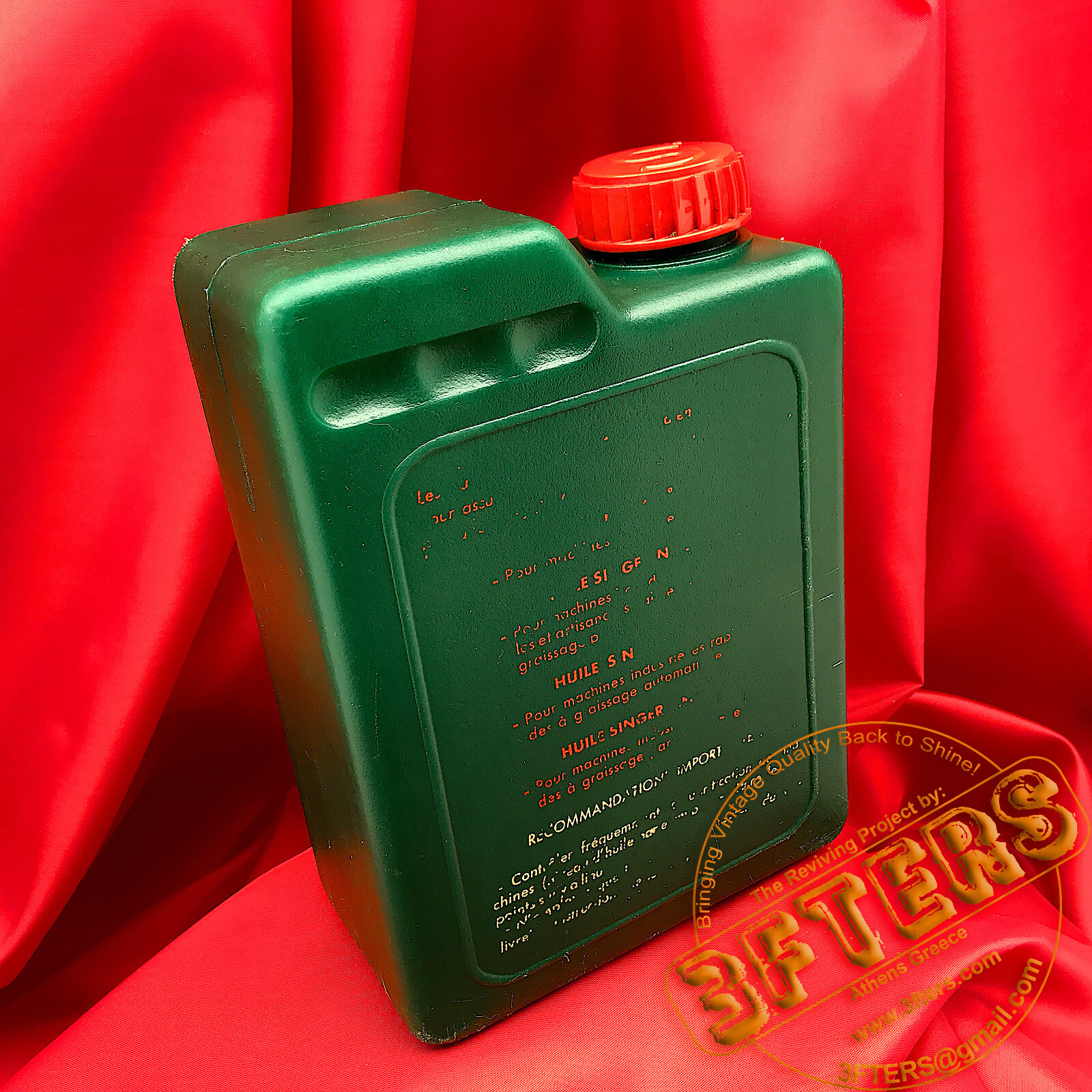 Vintage SINGER Sewing Machine Oil Container Large Plastic 1lt Can Oiler