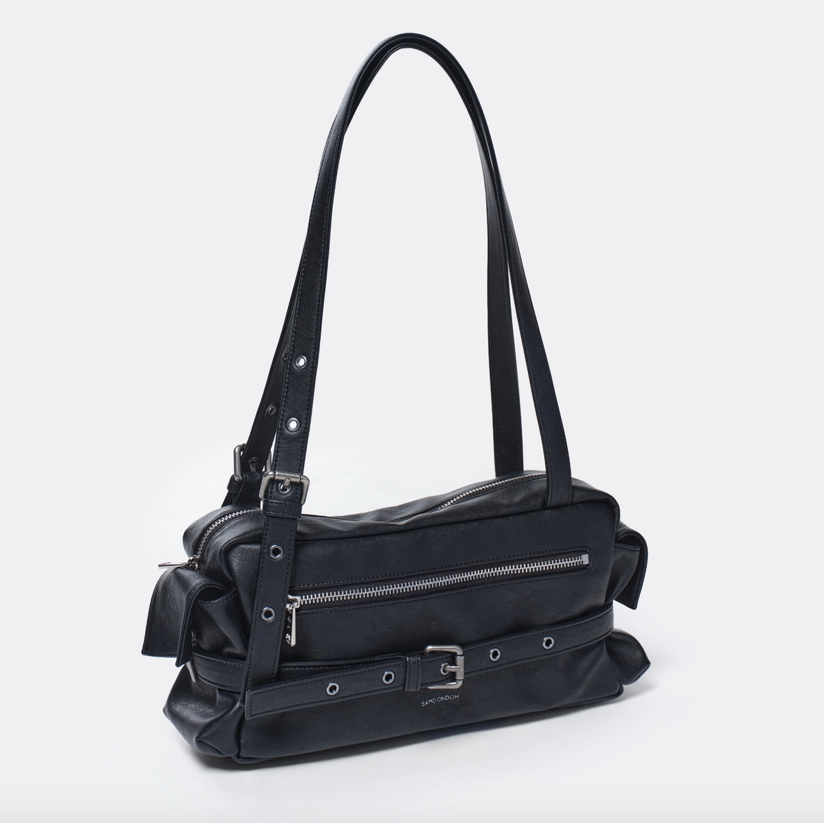 【SAMO ONDOH】 belt utility bag M / 追跡付 SAMO ONDOH Belt Utility Bag M Brushed Black Crossbody Waist