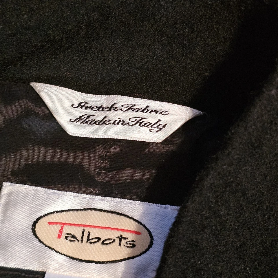 Talbots Womens Blazer Black Jacket Stretch Fabric Made in Italy Wool Sz 6 - Image 4 of 4