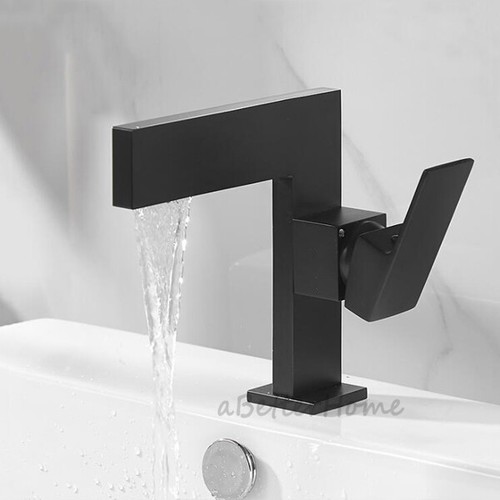 Modern Square Slim Art Hotel Villa Bathroom Sink Faucet Wash Basin Tap Water Mix - Picture 2 of 9