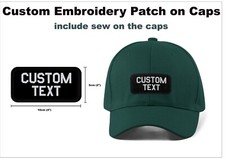 CUSTOM Embroidery Text Patch sew on Baseball Caps | Patch size 10cm x5cm |Bottle