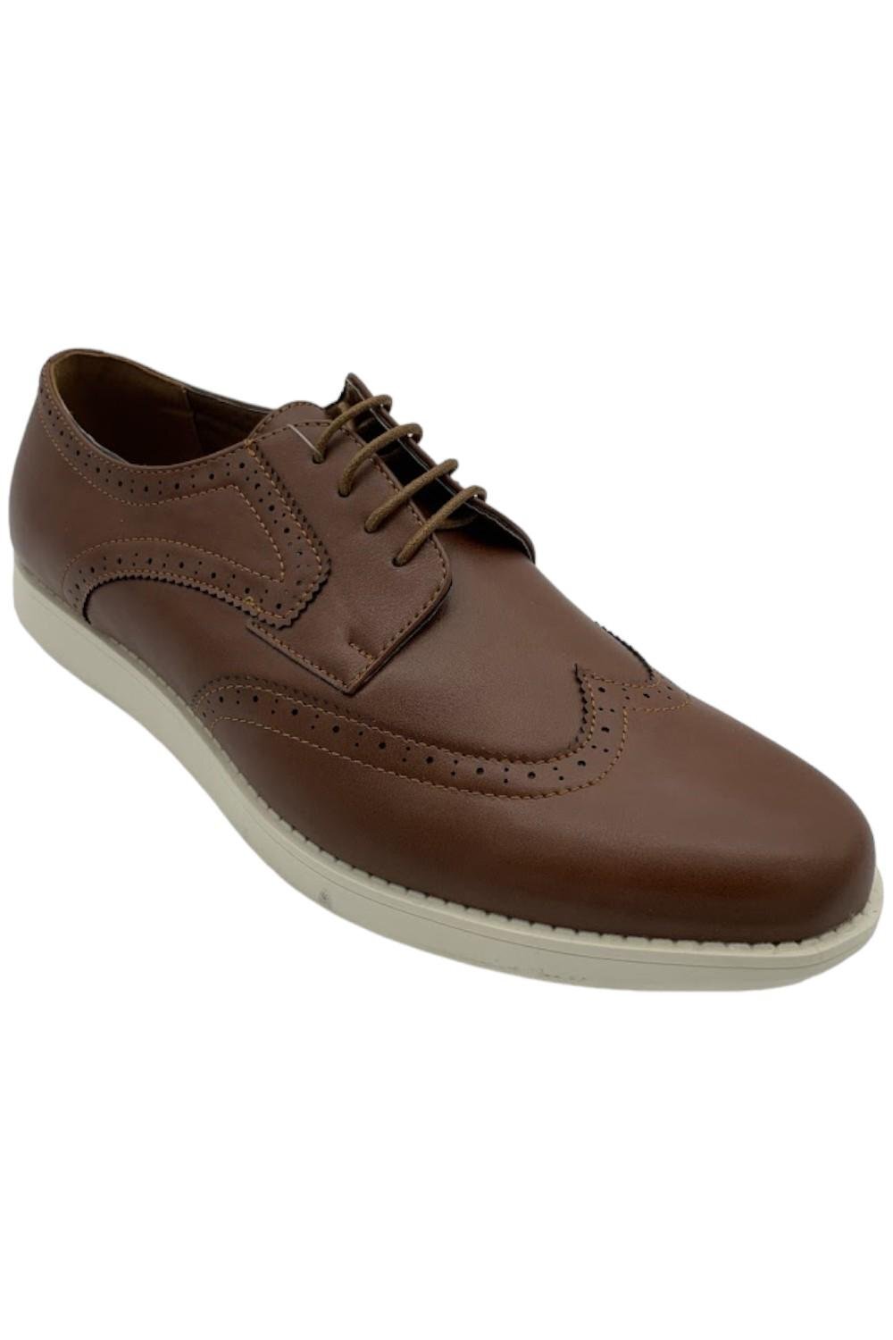 Aston Marc Mens Ardon Wingtip Oxford Tan