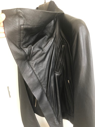 RRP $4000 NWT Rick Owens Black Classic Biker Lamb Leather Jacket IT 40 Fits S XS - Picture 13 of 23
