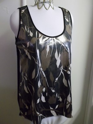 Lavish Women's Top Floral Tank Evening Party Black Size 1X 