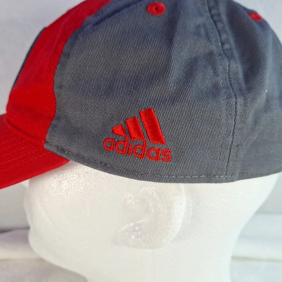 Washington Capitals Adidas ALL CAPS Slogan Adjustable Buckle Hat RED Strapback - Image 4 of 4