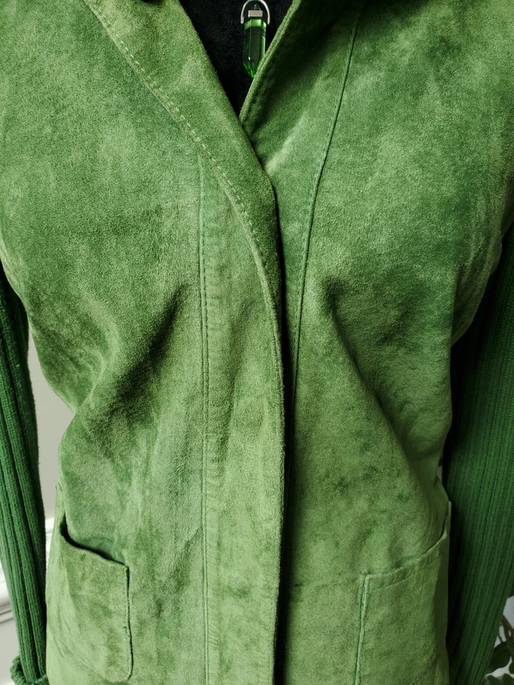 Jaqueta INC International Concepts Feminina Verde Algodão Casual Frontal Tamanho Médio - Imagem 3 de 4