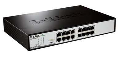 D-Link DGS-1016D/E Unmanaged Network Switch Schwarz, Metallic