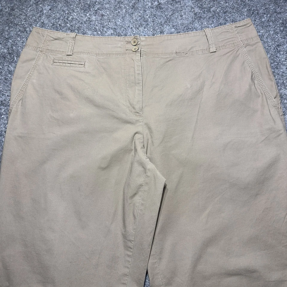 Talbots Women's Sz 14 Brown Khaki Stretch Straight Leg Pants - Image 2 of 4