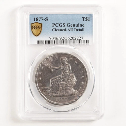 1877-S Trade Dollar $1 AU Details PCGS 31644