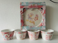 Disney Melamine Plates and small bowl Mickey and Friends Set of 4 Pink