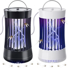 2 Packs Indoor Bug Zapper with Fan, 1500V High Voltage Lighted Mosquito Lamp ...