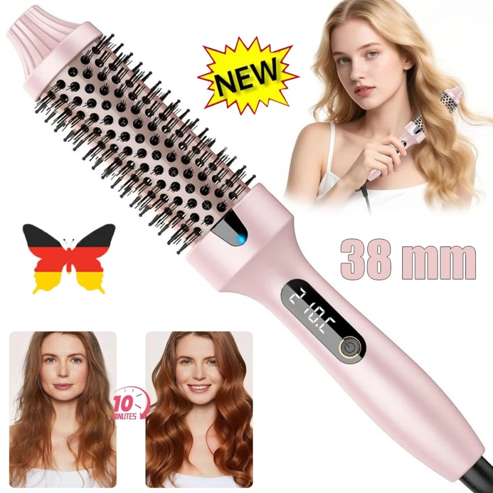 MARKENLOS 38mm Thermal Brush 2-in-1 Styler & Föhn, Ionische Thermobürste Lockenbürste HOT!