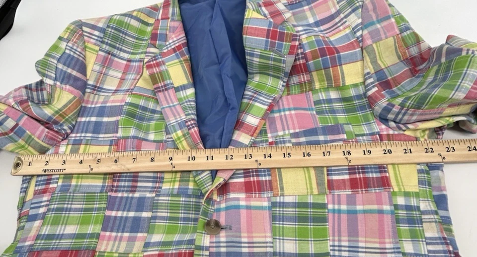 Blazer Club Room Para Hombres Chaqueta de Retazos a Cuadros Abrigo Deportivo Preppy Pastel 42 S Foto 3 de 4