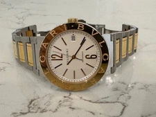 $5995 BVLGARI  BB 38 BG AUTO - 38 MM UNISEX 18K GOLD & STAINLESS STEEL