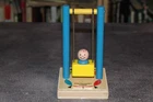 Fisher Price Little People Amusement Park Swing with Boy 1960s Vintage, Wooden