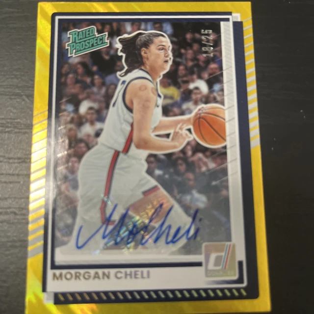 2025-26 Donruss Morgan Cheli Rated Prospect Auto Gold 18 /25 UConn #61
