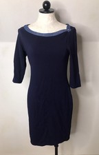 Tommy Hilfiger Navy Blue Pullover 3/4 Sleeve Shirt Dress Size S