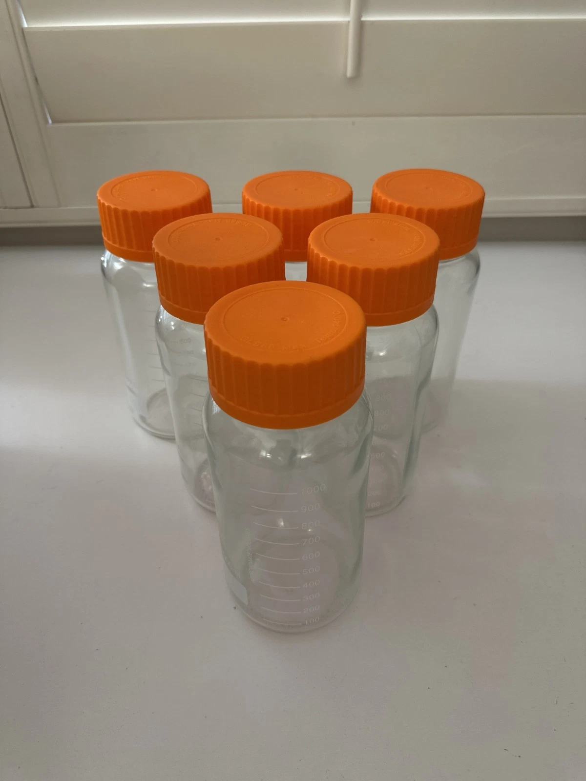 Lot of 6 GLS 80 Storage Lab Glass Bottle Jars 1000ml Orange Screw Cap Wide Mouth
Opens in a new wind