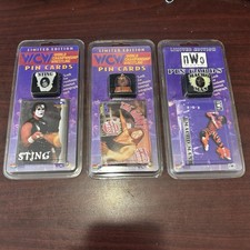 WCW Pin Cards Sting Macho Man Randy Savage The Giant WWF WWE Big Show
