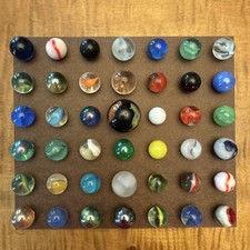 Lot Of 42 Vintage Glass MARBLES Includes Glow, Swirl, Corkscrew, Shooter Lot B
