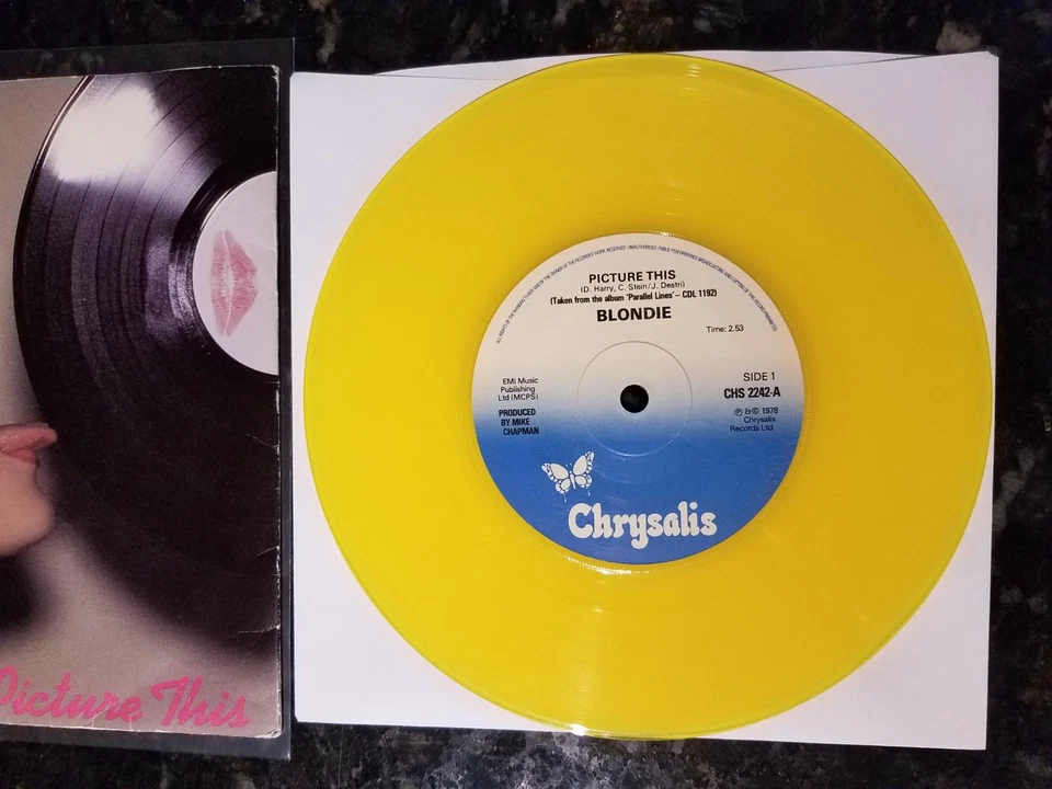 Blondie 1978 7" 45 UK Picture This Limited YELLOW DISC CHS 2242 EX++/NM - Image 2 of 4