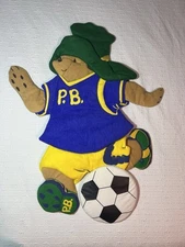 Vintage 1990 Infantino Wall Hanging Paddington Bear with Soccer Ball Plush 
