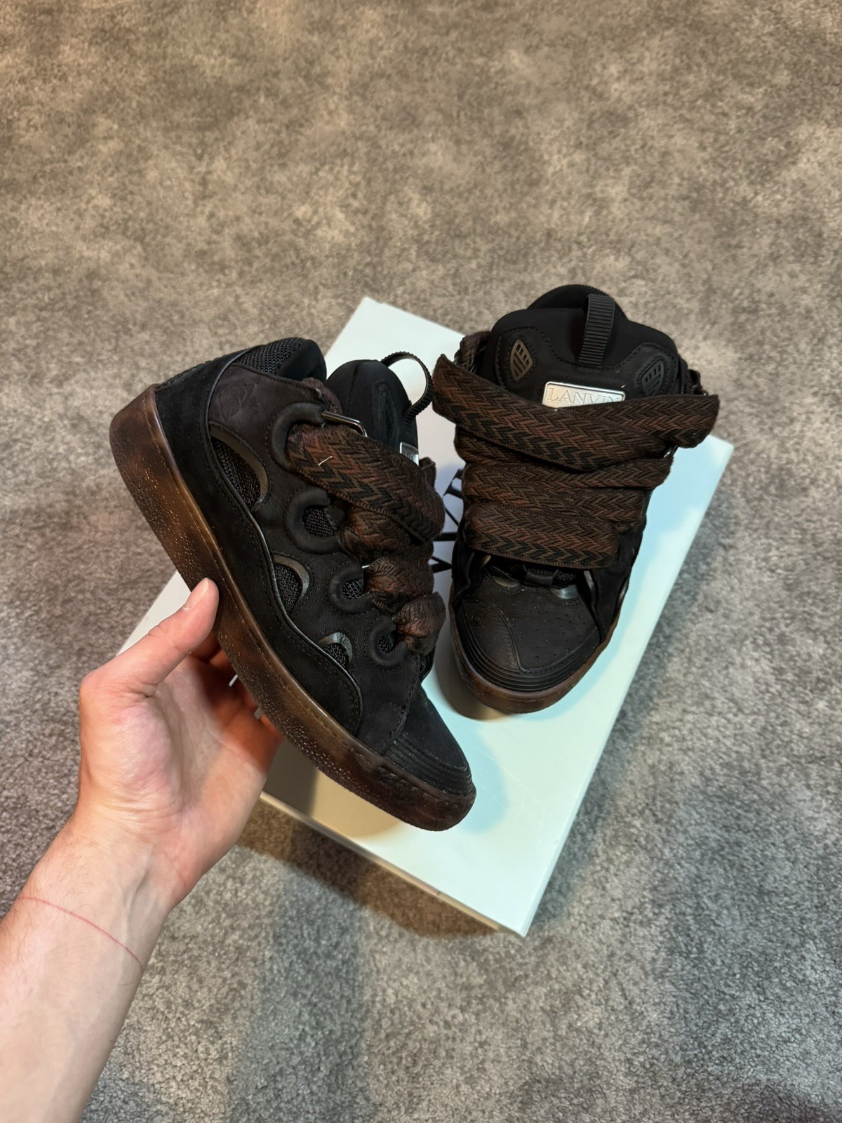 Lanvin Curb Dark Brown Used - Size US 9 / EU 41