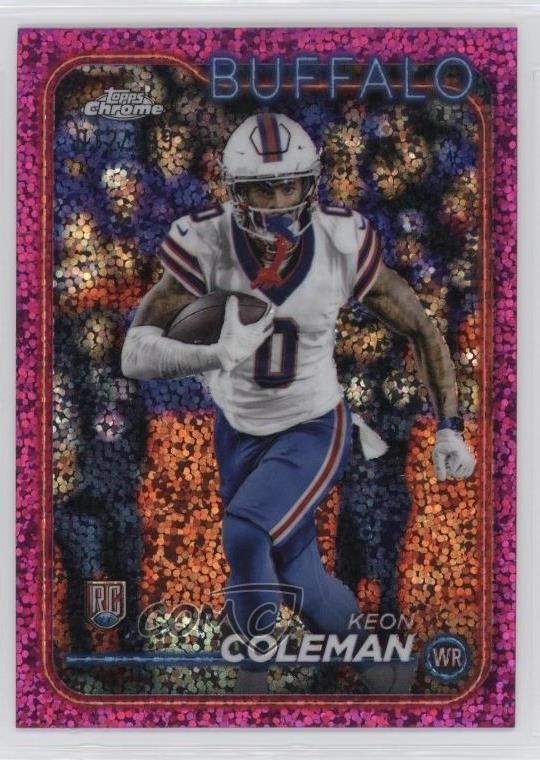 2024 Topps Chrome Rookies Magenta Speckle Refractor 12/399 Keon Coleman #209 6q5