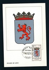D451442 Spain Maximum Card Coat of Arms Leon 1964