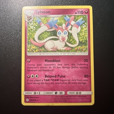 Pokemon 2019 Sun & Moon Cosmic Eclipse Sylveon 155/236 LP