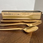 Gold 24 Carat Electroplate Flatware by Royalton Knife Fork Spoon Gravy Ladle