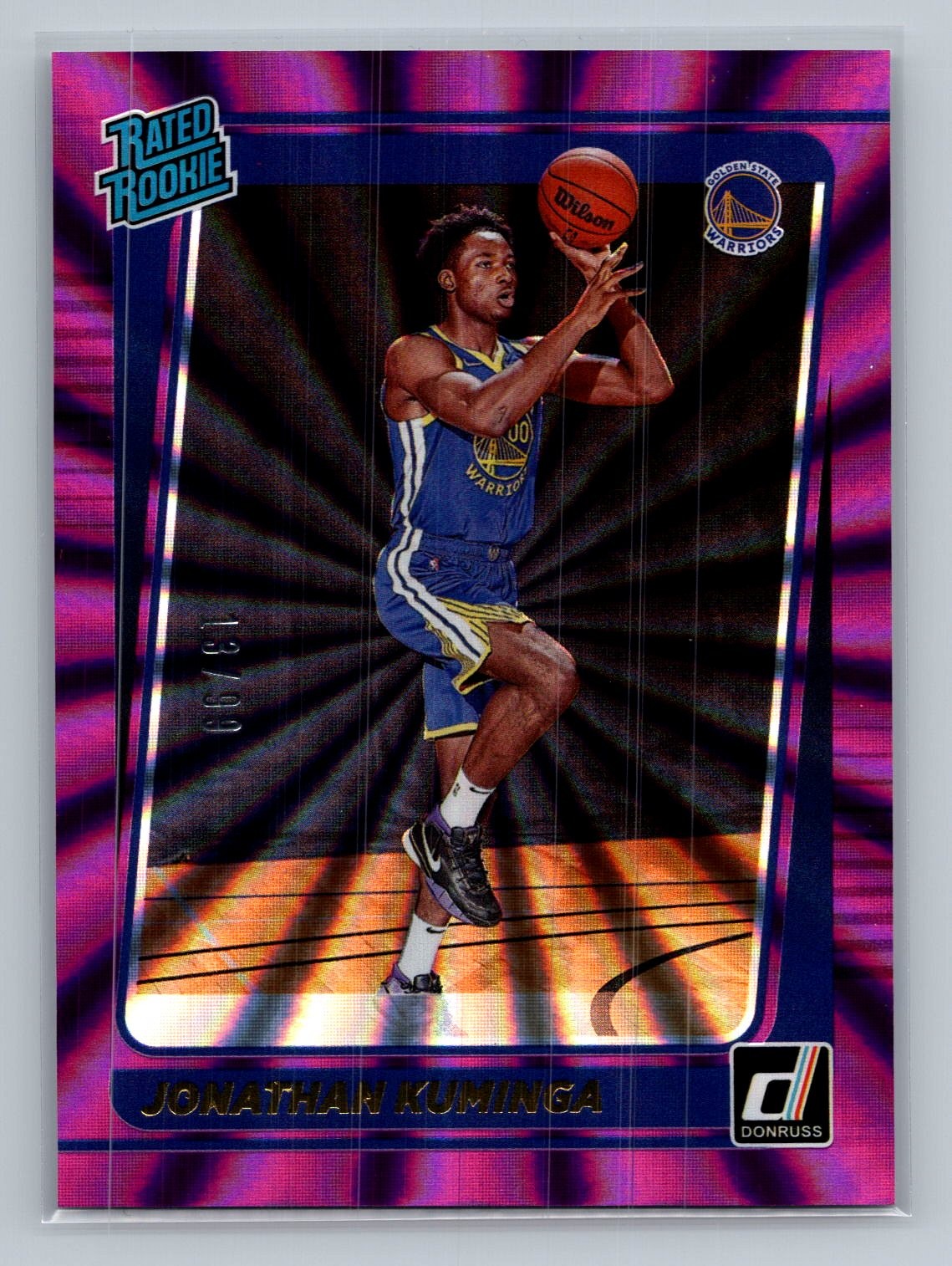 Jonathan Kuminga 2021-22 Donruss #240 Holo Purple Laser #/99 RC