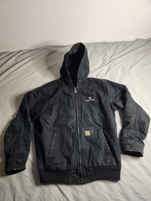 Carhartt Washed Duck Active Canvas Jacket Mens Large Black Insulated 104050 BLK