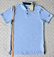 Nike GOLF Polo Shirt Mens Small Blue Heathered Dri Fit Tour Top Performance